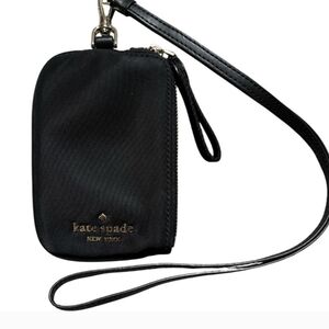 Kate Spade Black Wristlet with Gold Accents